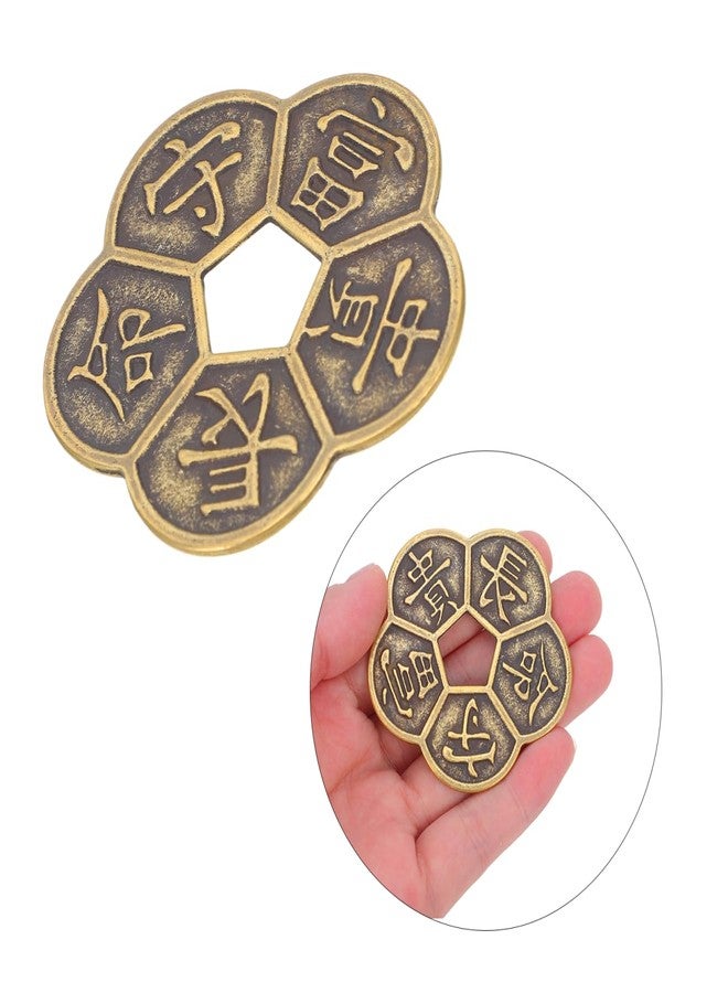 FOYTOKI Chinese Feng Shui Good Luck Coins 2.16 Inch Brass Divination Tokens with Holes for Home Decor and Spiritual Practices - Image 3
